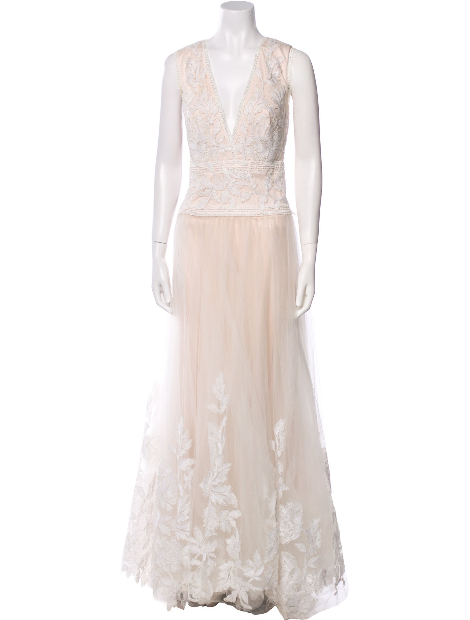 Tadashi Shoji V-Neck Long Dress