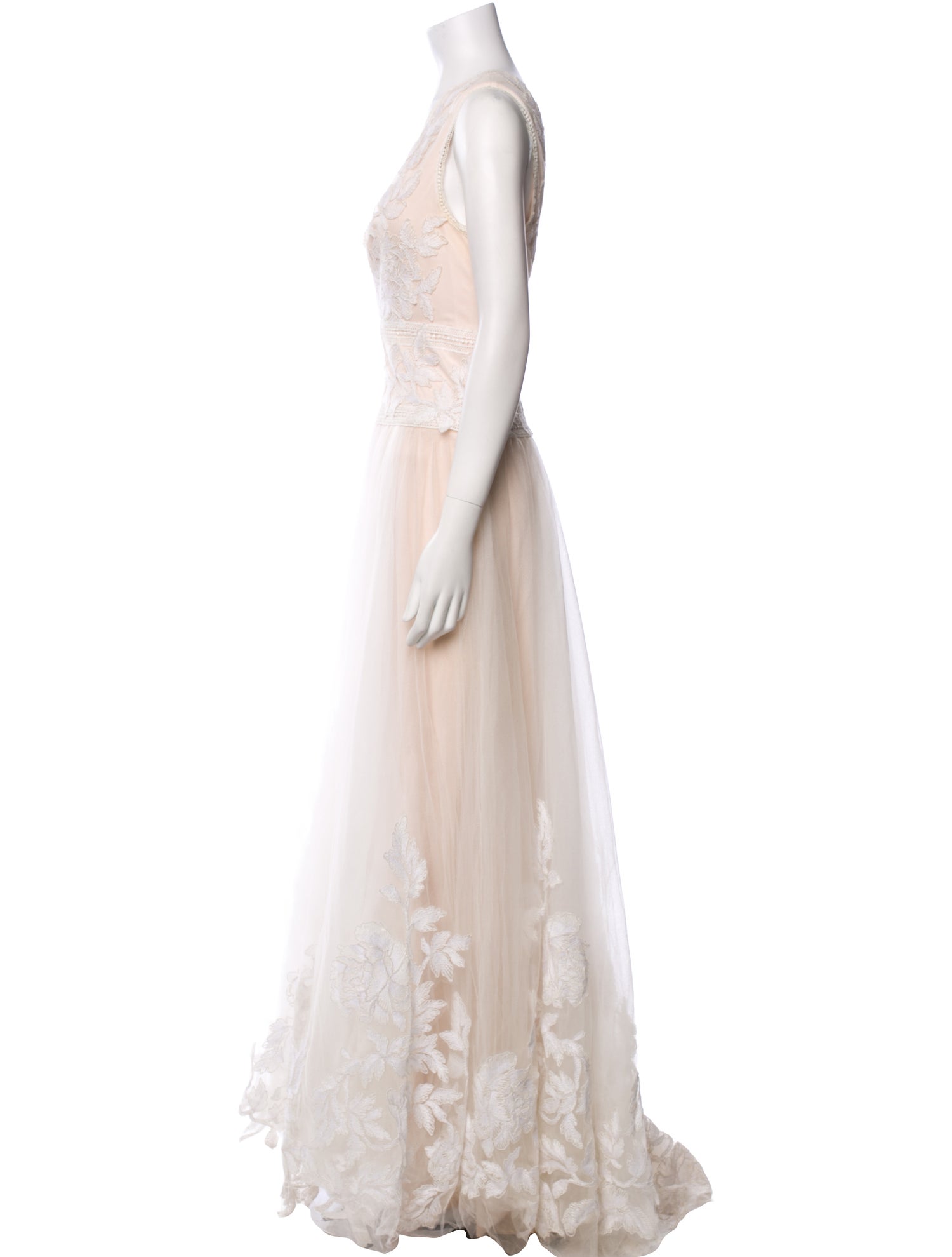 Tadashi Shoji V-Neck Long Dress