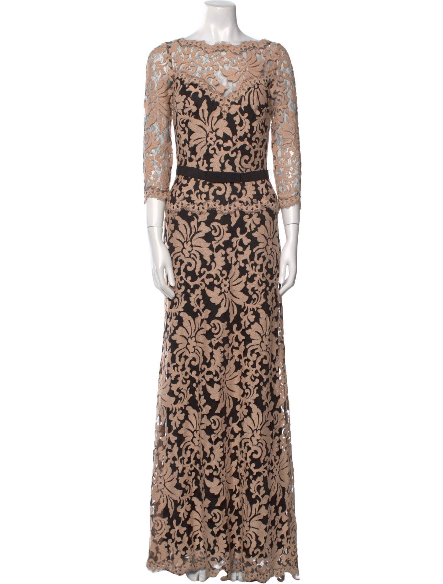Tadashi Shoji Lace Pattern Long Dress