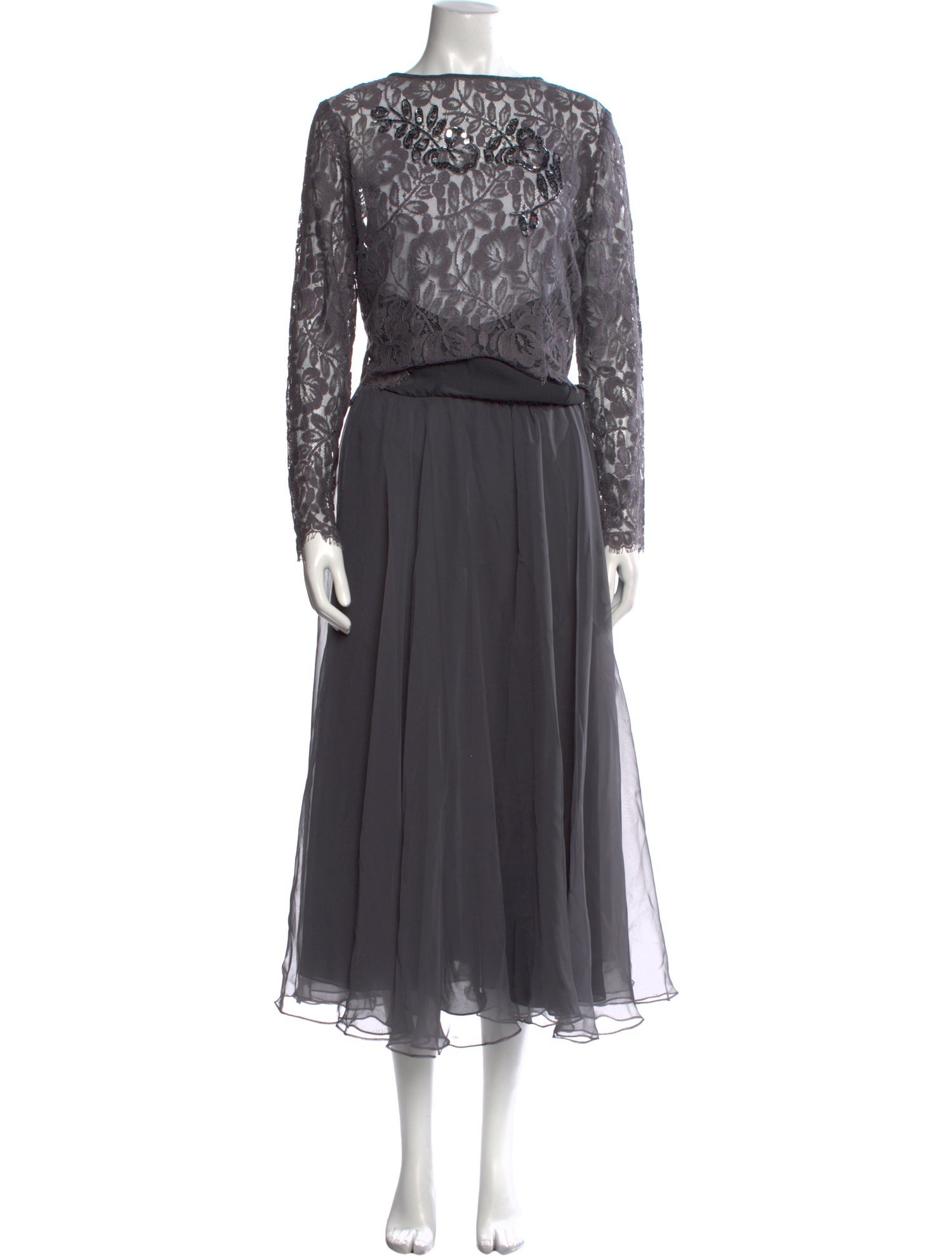 Tadashi Shoji Bateau Neckline Long Dress