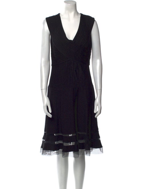 Tadashi Shoji V-Neck Knee-Length Dress