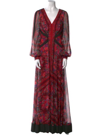 Tadashi Shoji Floral Print Long Dress