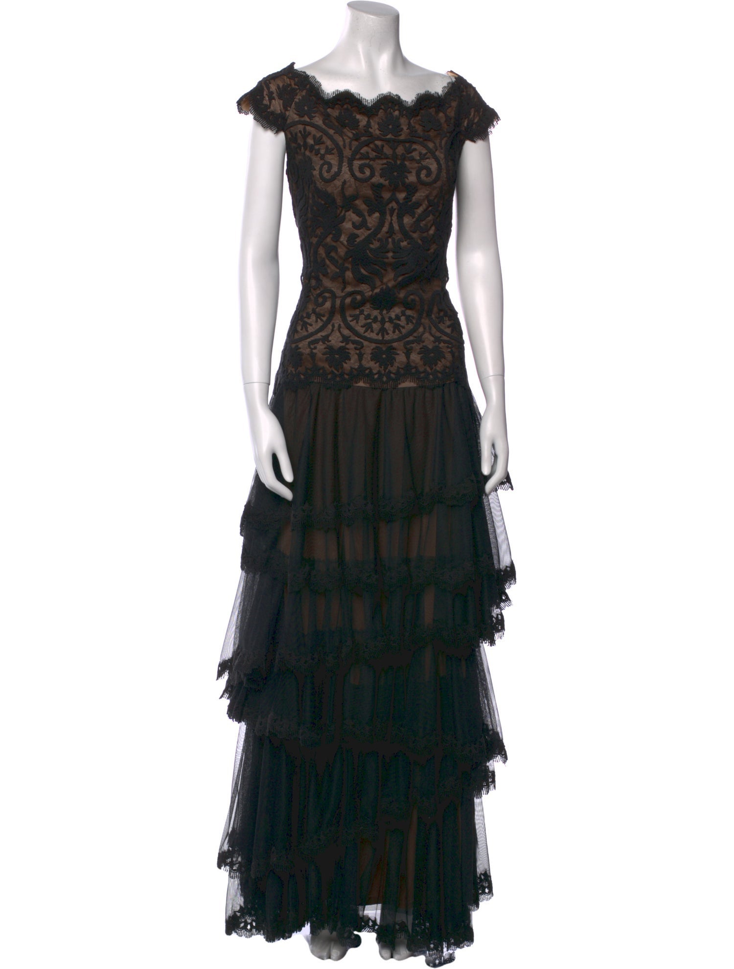 Tadashi Shoji Lace Pattern Long Dress
