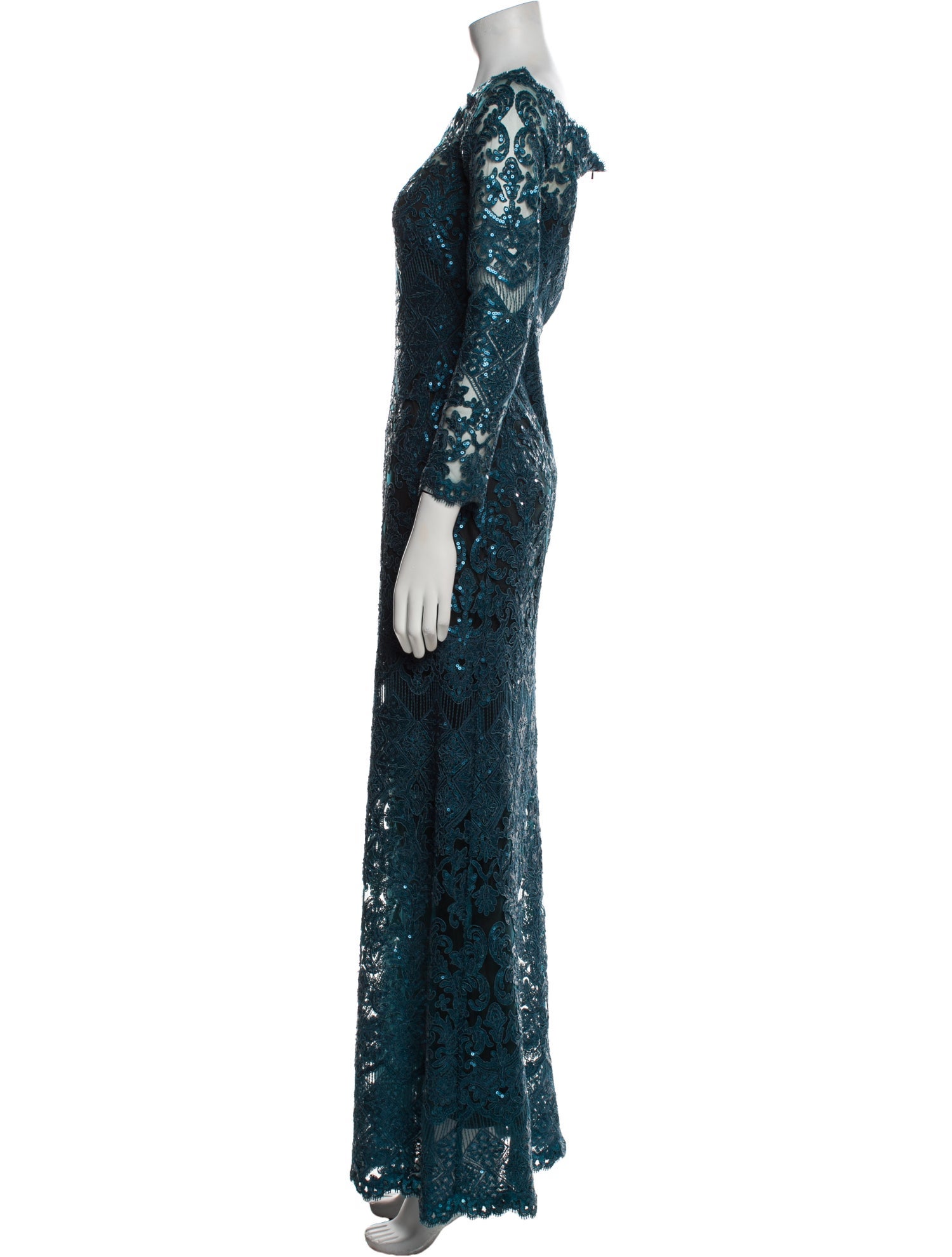 Tadashi Shoji Lace Pattern Long Dress