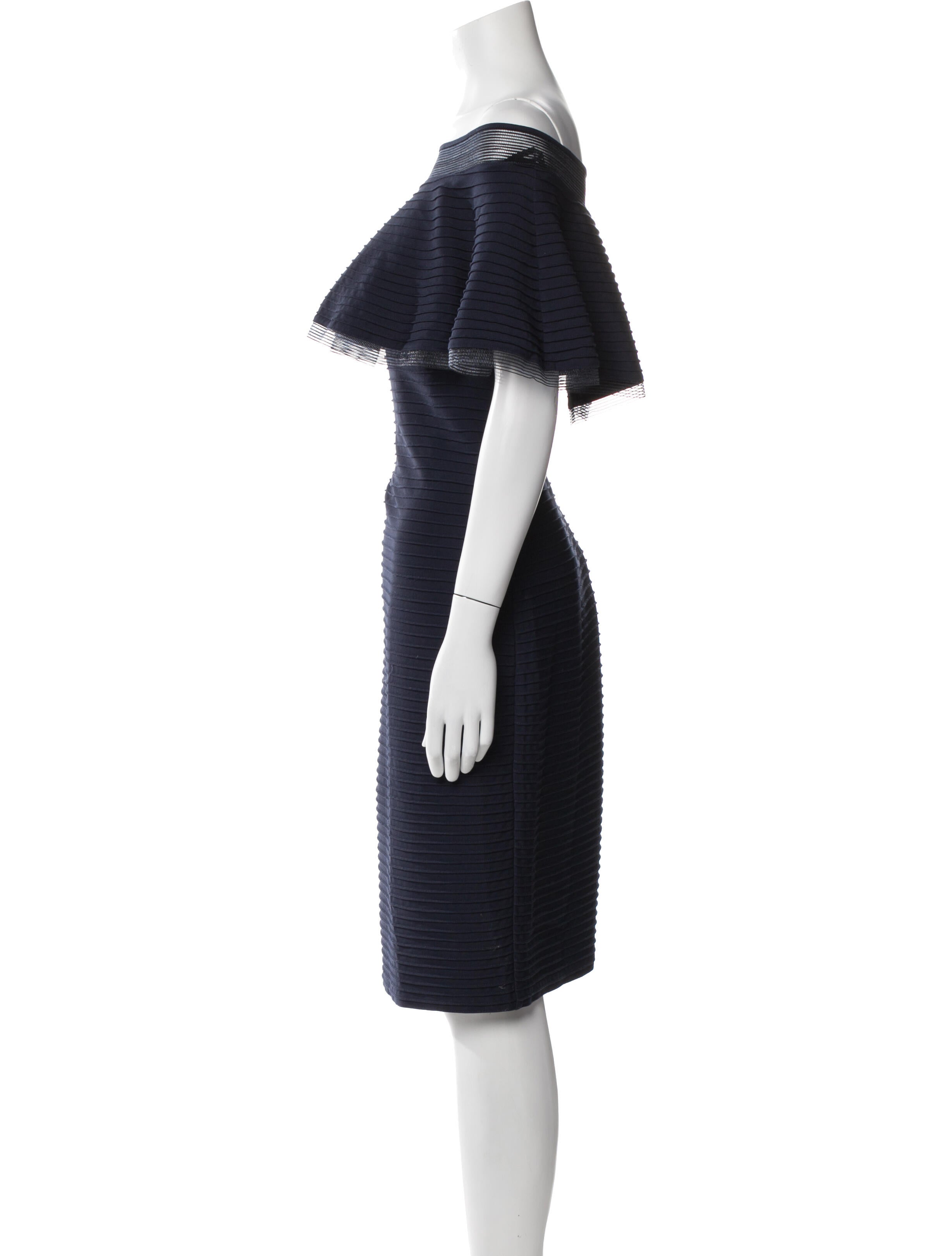 Tadashi Shoji Off-The-Shoulder Midi Length Dress