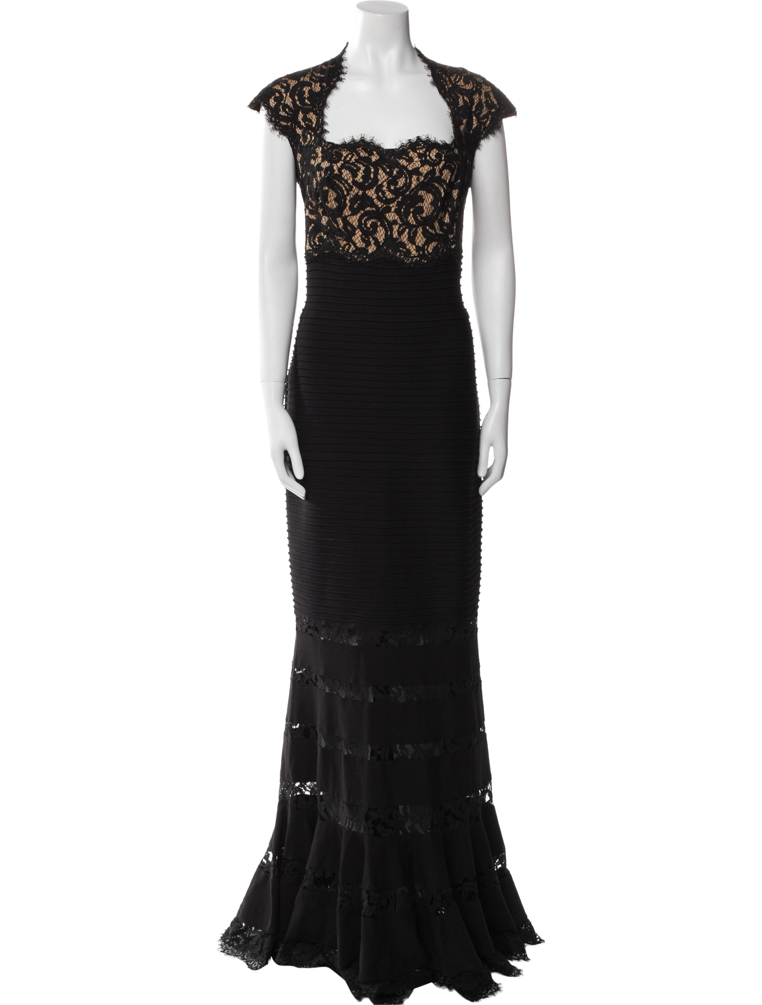 Tadashi Shoji Lace Pattern Long Dress