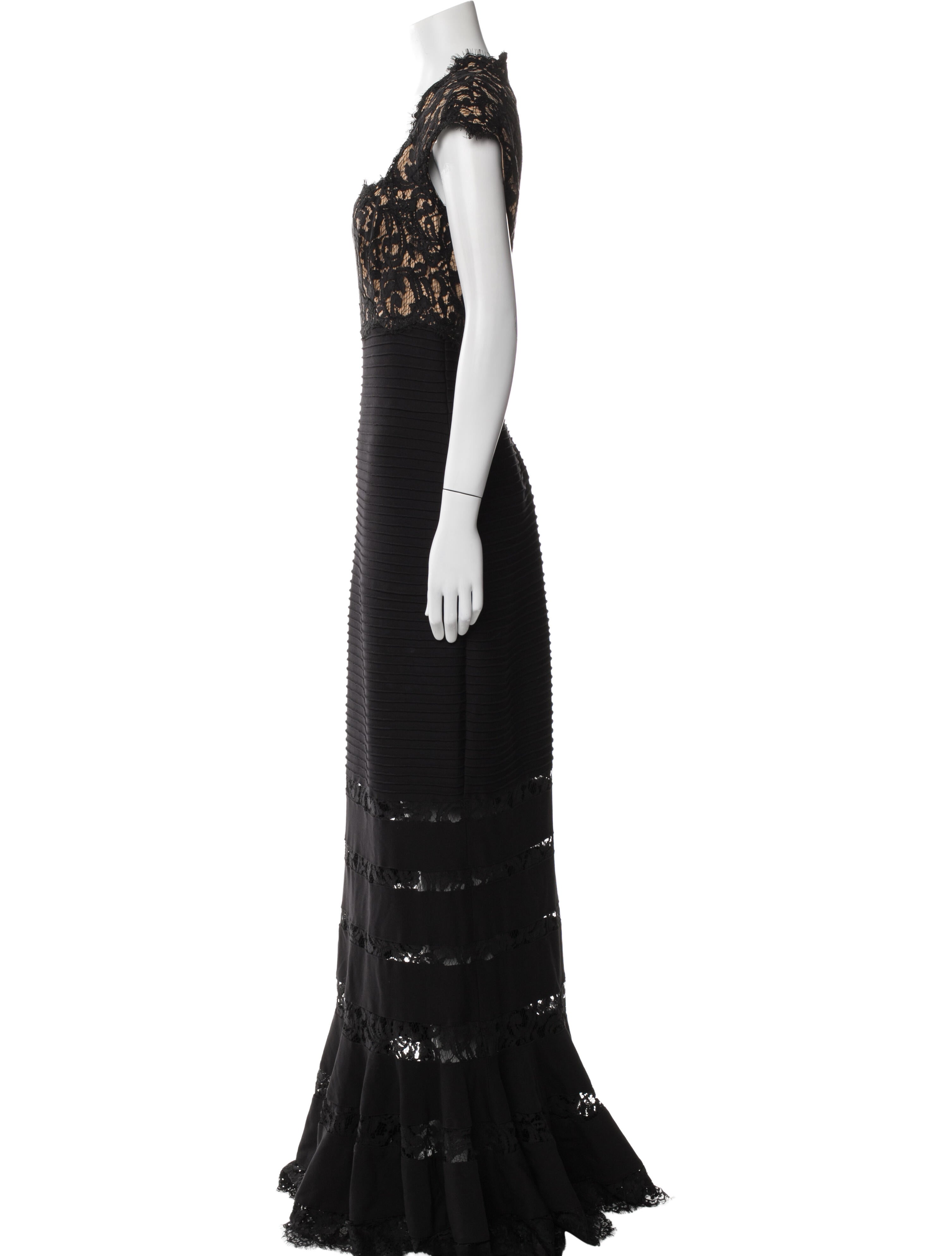 Tadashi Shoji Lace Pattern Long Dress