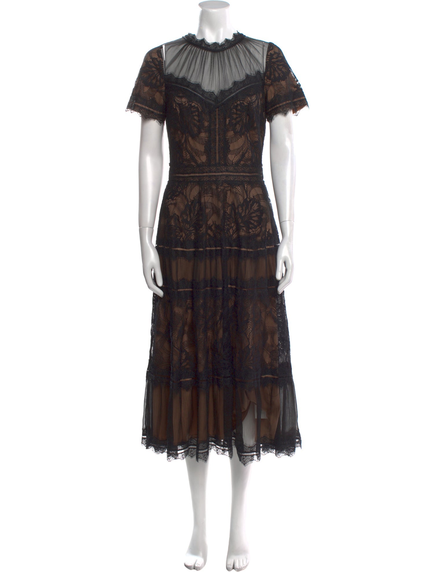 Tadashi Shoji Lace Pattern Midi Length Dress