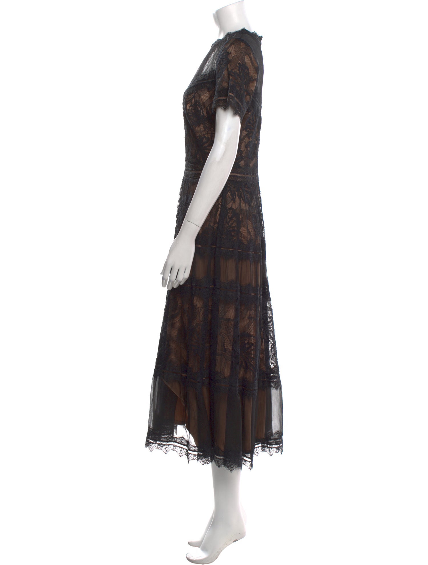 Tadashi Shoji Lace Pattern Midi Length Dress