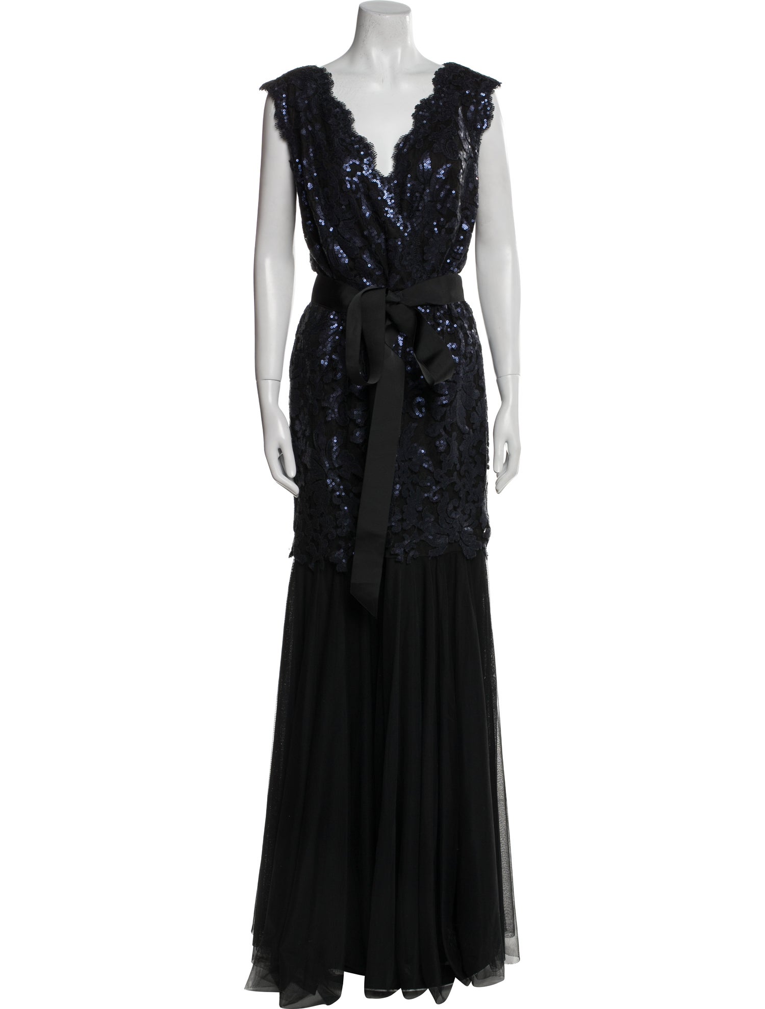 Tadashi Shoji V-Neck Long Dress