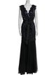 Tadashi Shoji V-Neck Long Dress