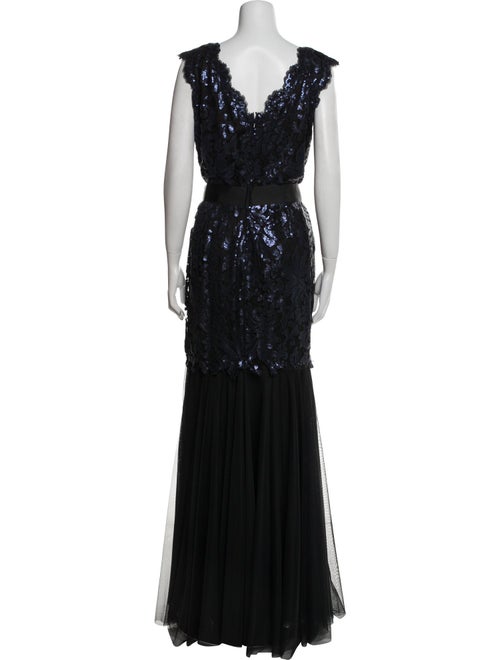 Tadashi Shoji V-Neck Long Dress