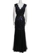 Tadashi Shoji V-Neck Long Dress