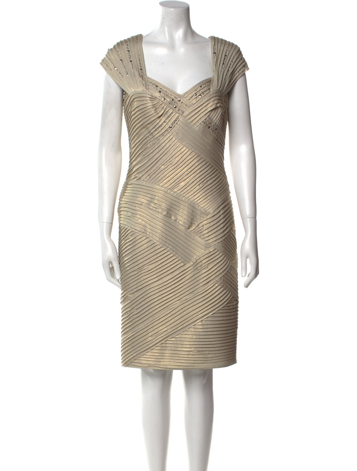 Tadashi Shoji V-Neck Knee-Length Dress