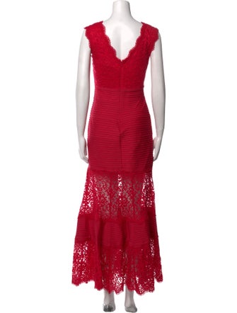 Tadashi Shoji V-Neck Long Dress