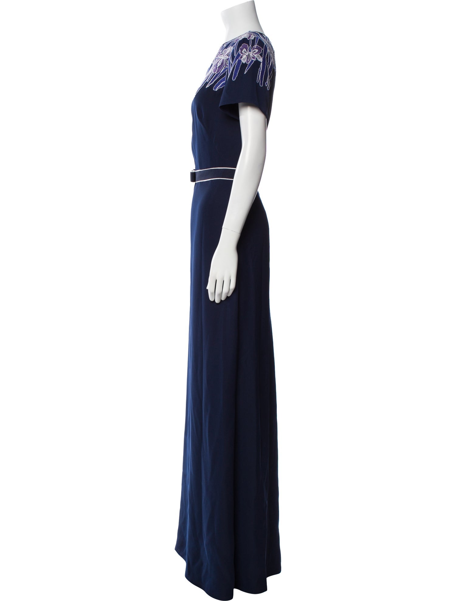 Tadashi Shoji Crew Neck Long Dress