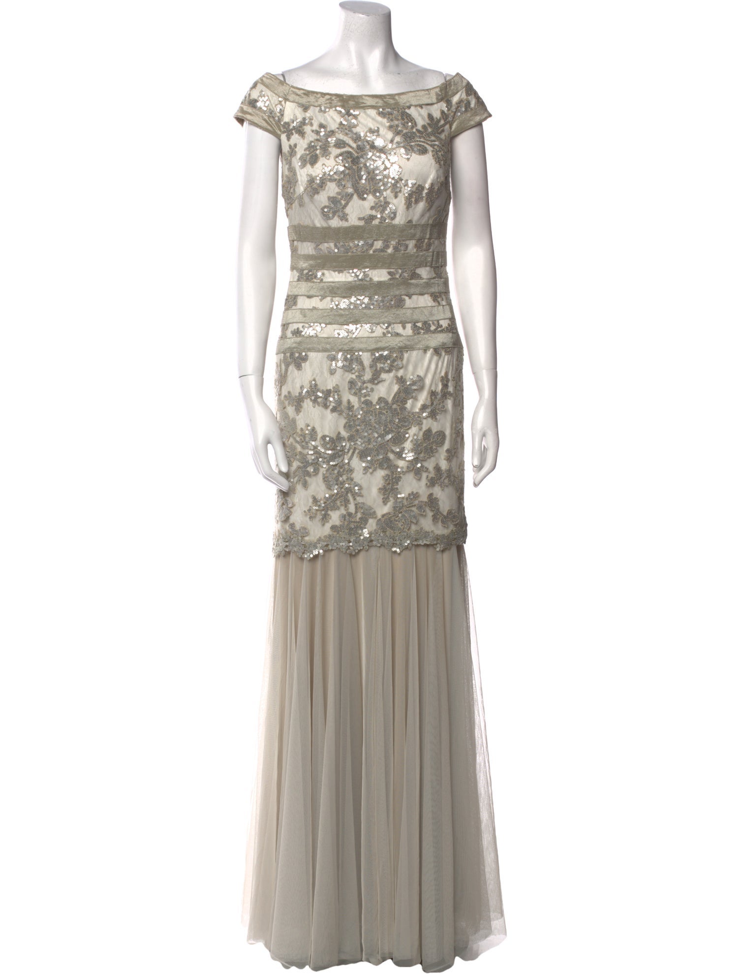 Tadashi Shoji Lace Pattern Long Dress