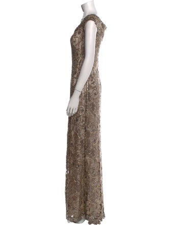 Tadashi Shoji Lace Pattern Long Dress