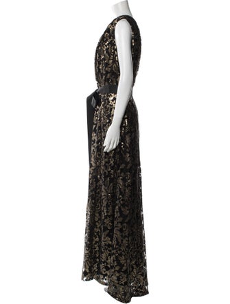 Tadashi Shoji Lace Pattern Long Dress