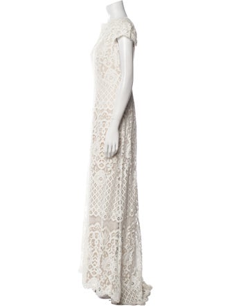 Tadashi Shoji Lace Pattern Long Dress
