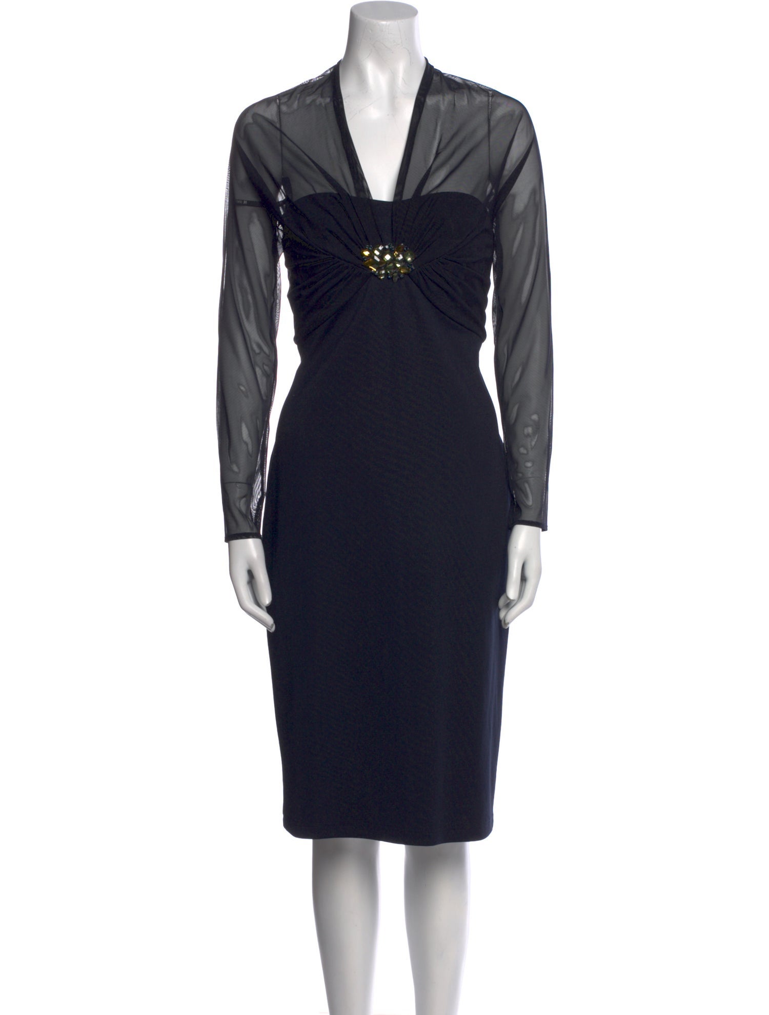 Tadashi Shoji V-Neck Midi Length Dress