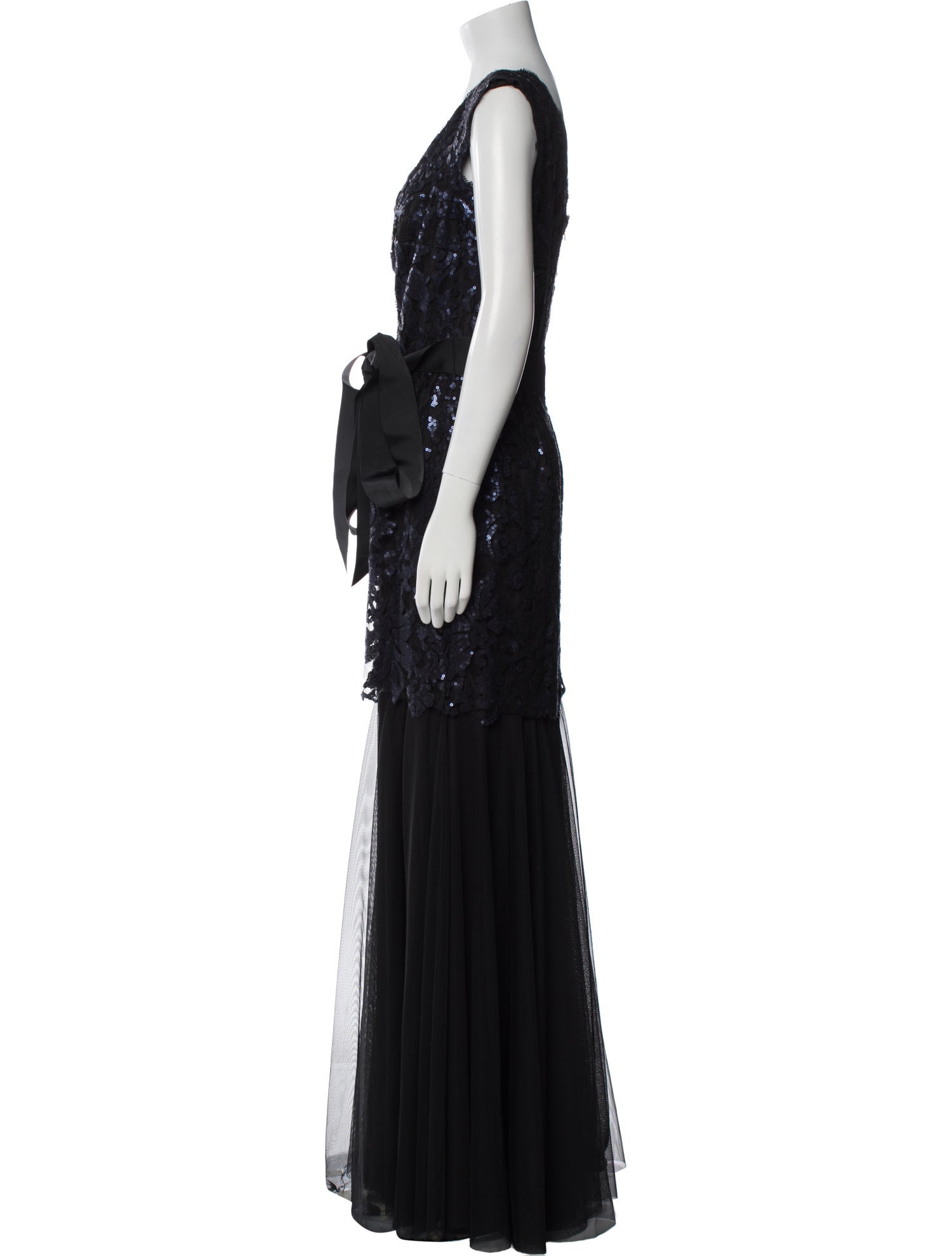 Tadashi Shoji V-Neck Long Dress