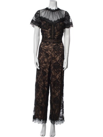 Tadashi Shoji Printed Crew Neck Jumpsuit