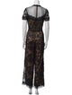 Tadashi Shoji Printed Crew Neck Jumpsuit