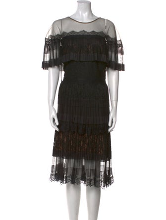 Tadashi Shoji Scoop Neck Midi Length Dress