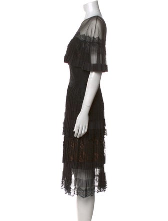 Tadashi Shoji Scoop Neck Midi Length Dress