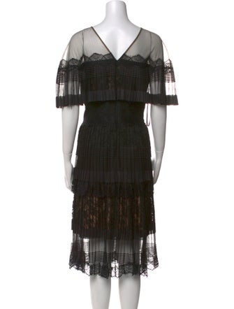 Tadashi Shoji Scoop Neck Midi Length Dress