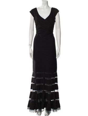 Tadashi Shoji V-Neck Long Dress