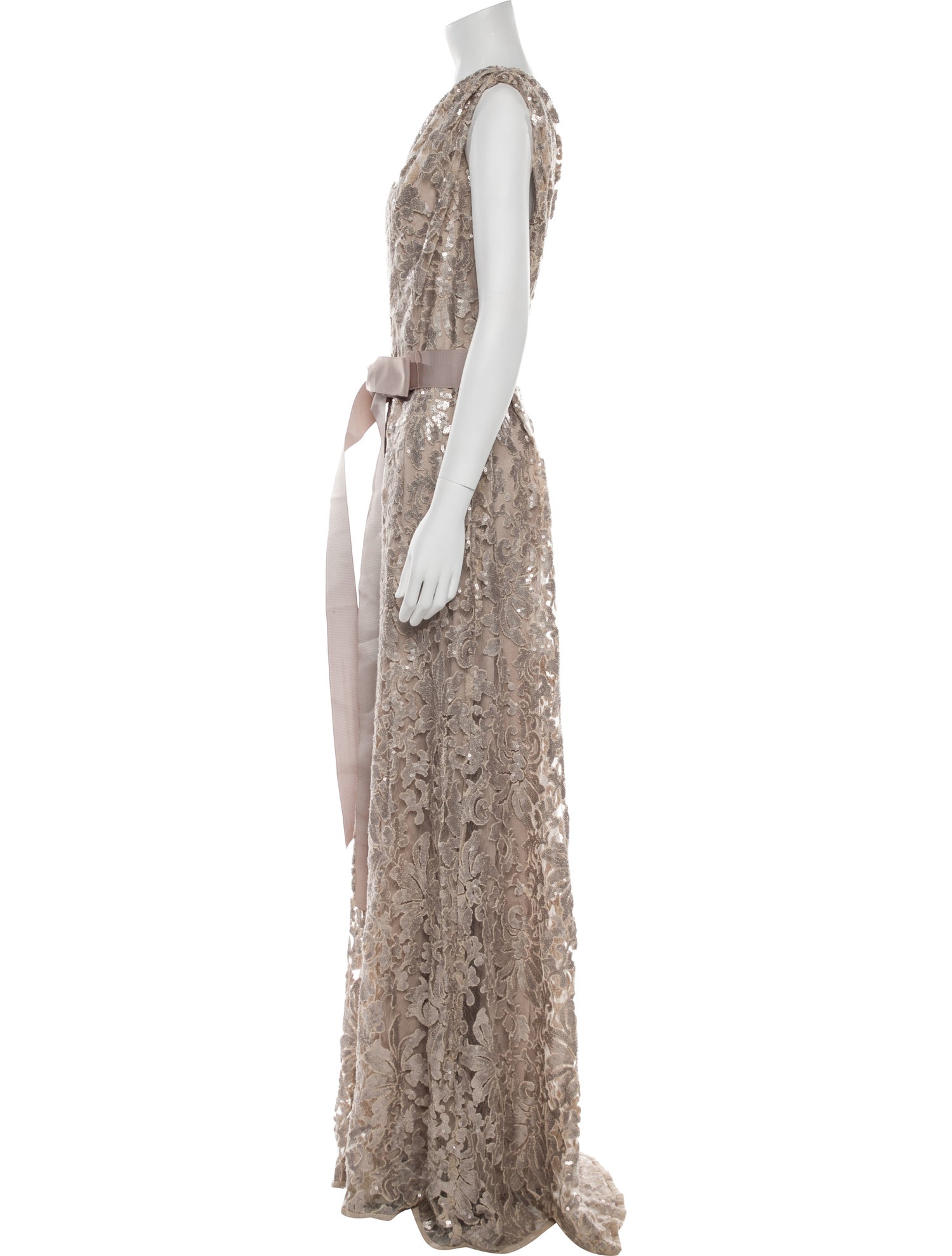 Tadashi Shoji Lace Pattern Long Dress