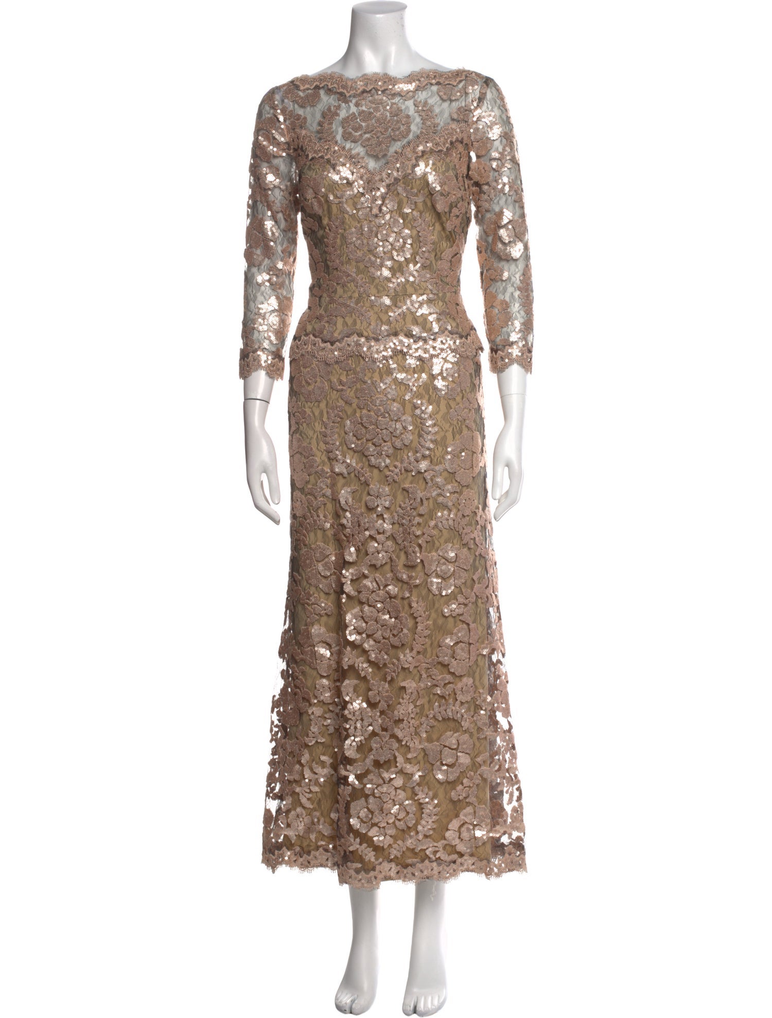 Tadashi Shoji Lace Pattern Long Dress