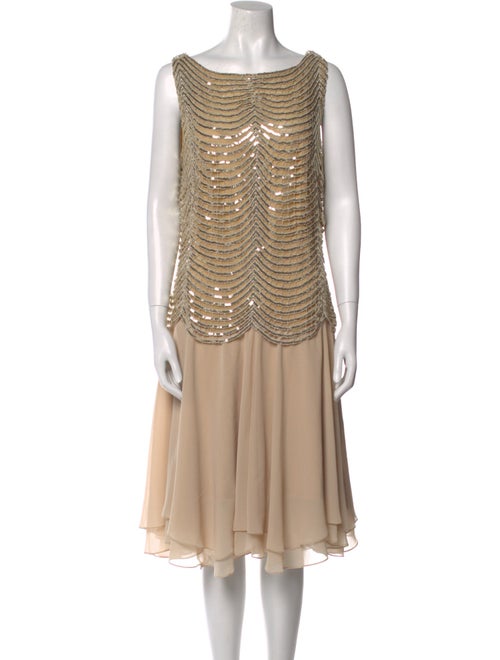 Tadashi Shoji Scoop Neck Midi Length Dress