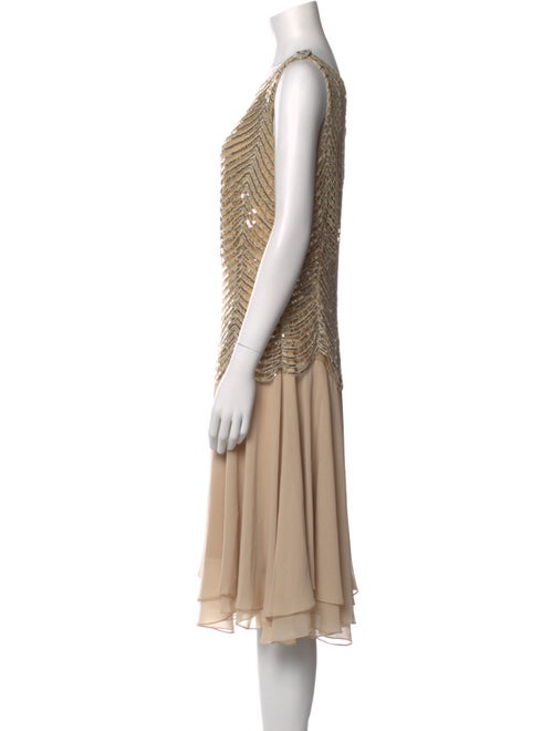 Tadashi Shoji Scoop Neck Midi Length Dress