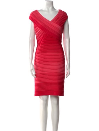 Tadashi Shoji V-Neck Knee-Length Dress