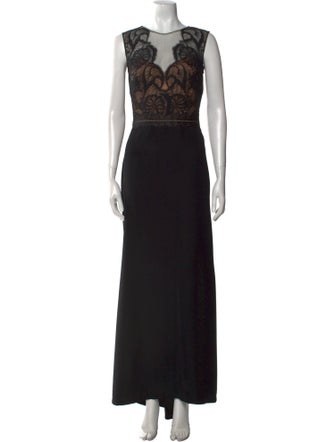 Tadashi Shoji Crew Neck Long Dress