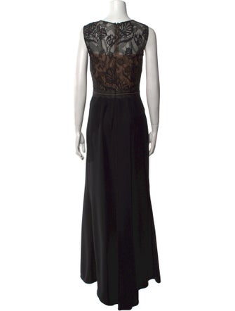 Tadashi Shoji Crew Neck Long Dress