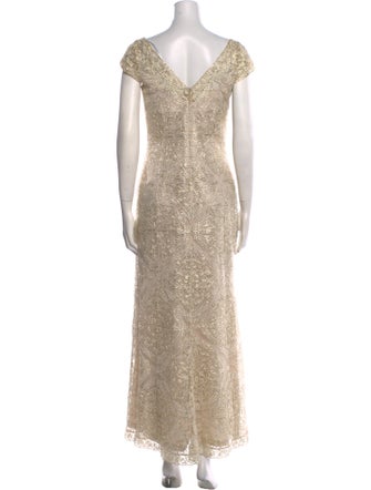 Tadashi Shoji Bateau Neckline Long Dress