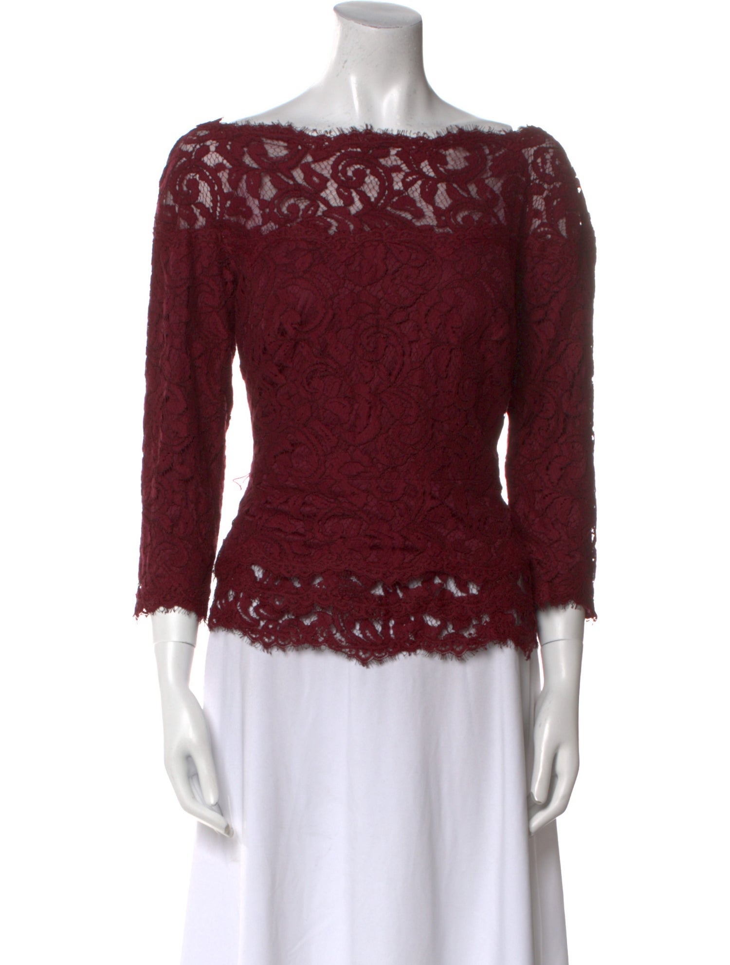 Tadashi Shoji Bateau Neckline Three-Quarter Sleeve Top