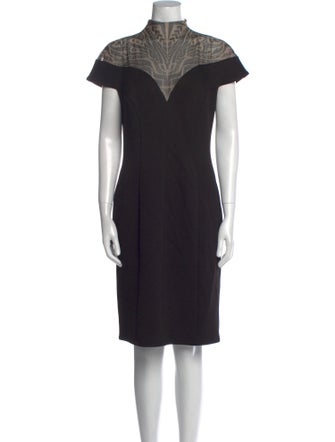 Tadashi Shoji Mock Neck Knee-Length Dress