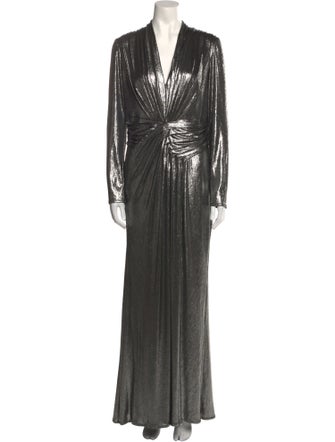 Tadashi Shoji V-Neck Long Dress