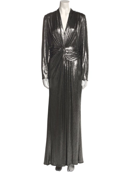 Tadashi Shoji V-Neck Long Dress