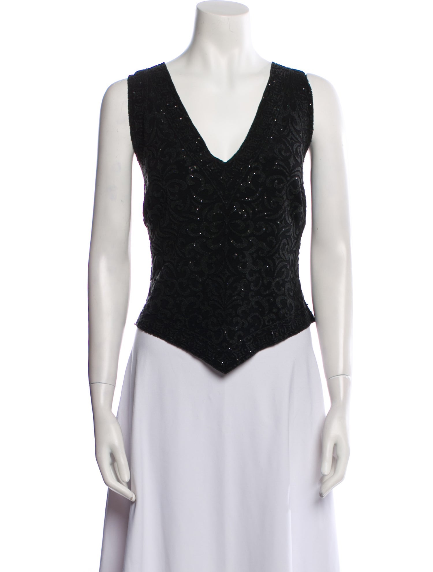Tadashi Shoji V-Neck Sleeveless Bodysuit