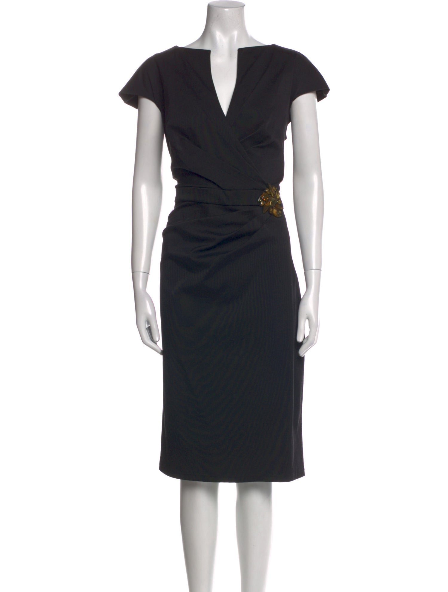 Tadashi Shoji V-Neck Midi Length Dress