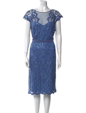 Tadashi Shoji Bateau Neckline Midi Length Dress
