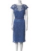Tadashi Shoji Bateau Neckline Midi Length Dress