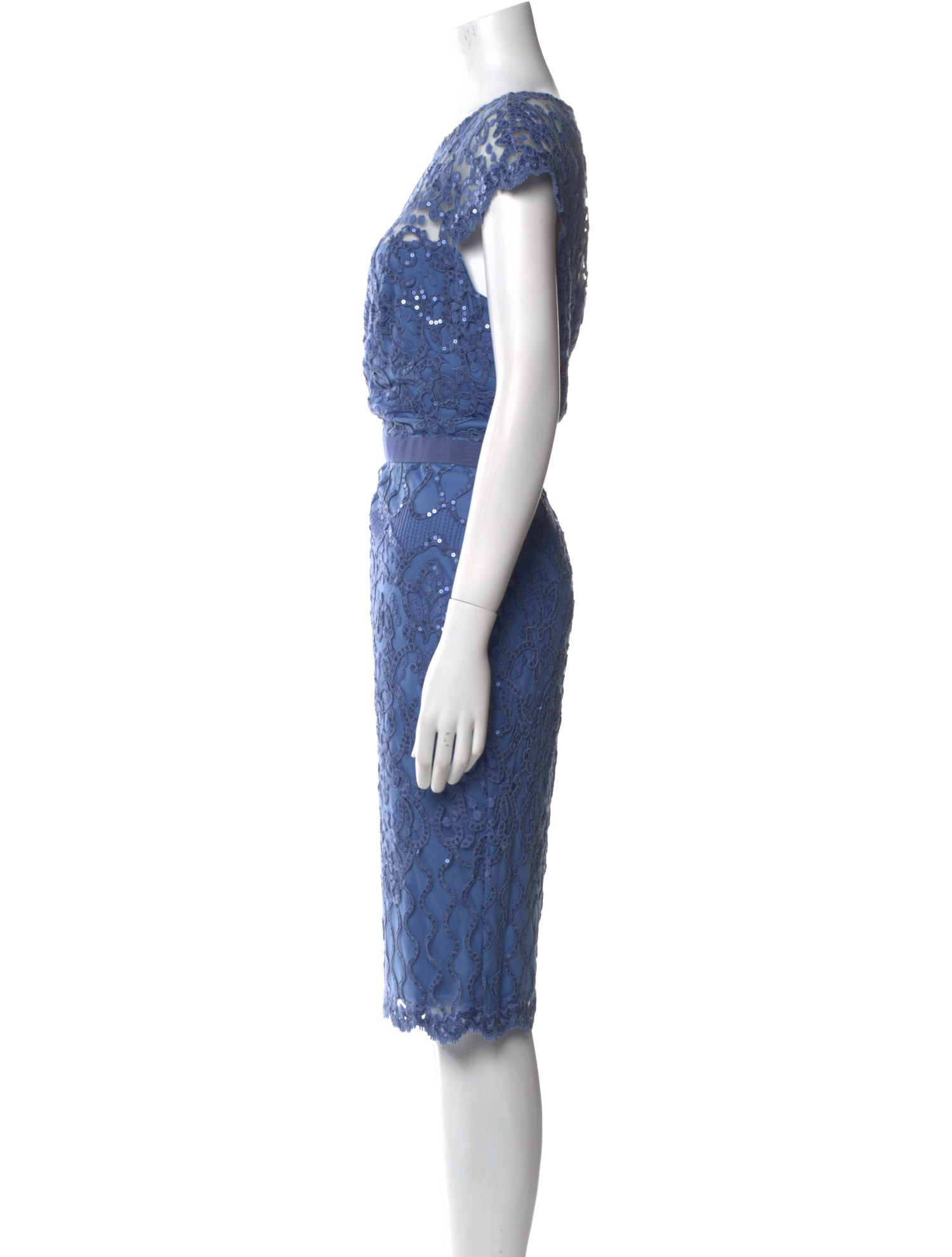 Tadashi Shoji Bateau Neckline Midi Length Dress