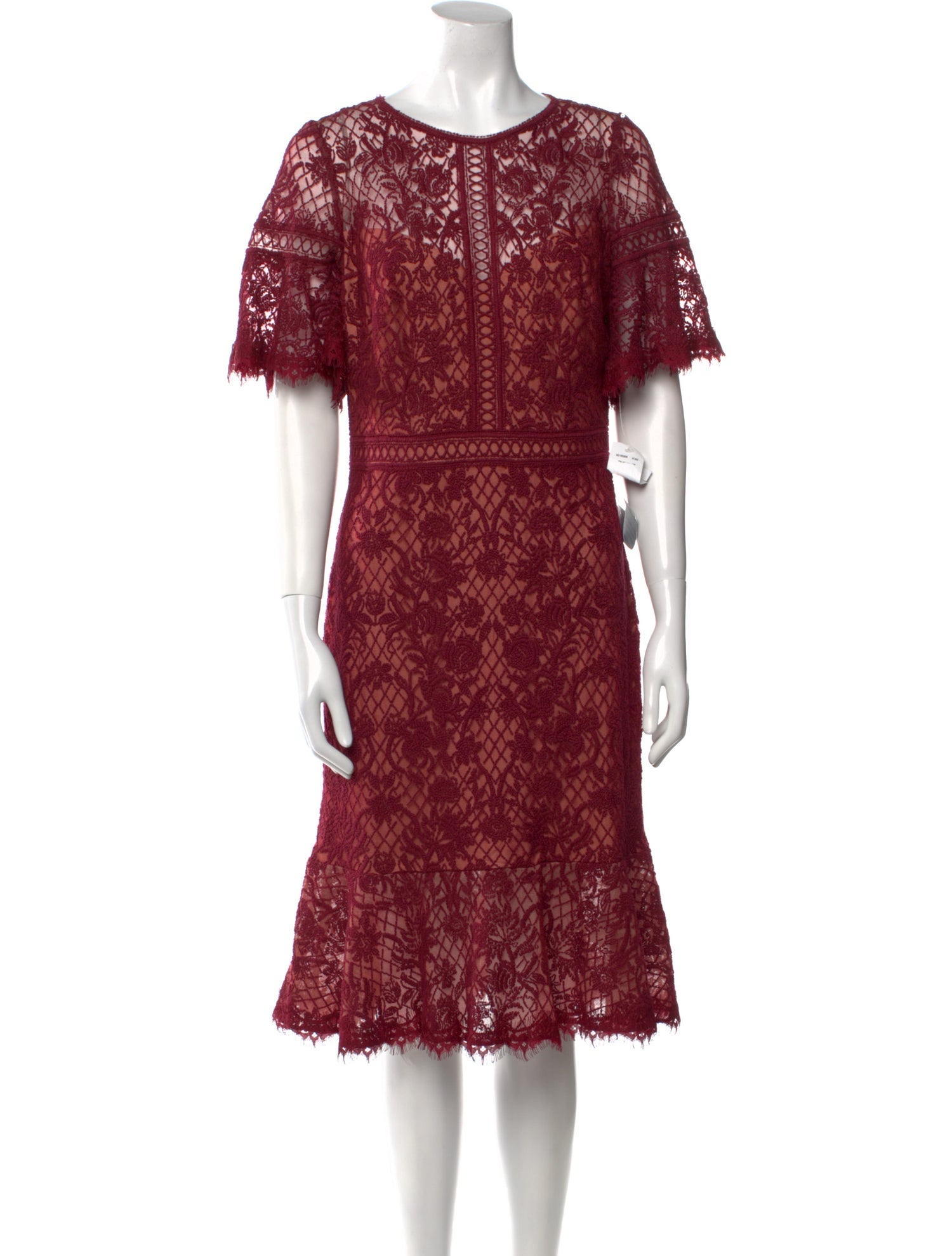 Tadashi Shoji Lace Pattern Midi Length Dress